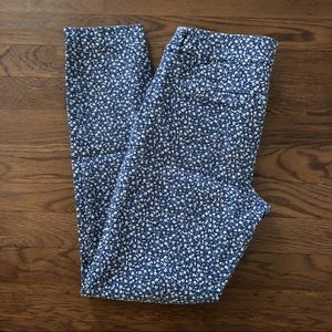 Old Navy Blue Floral Pants Size 4 Tall